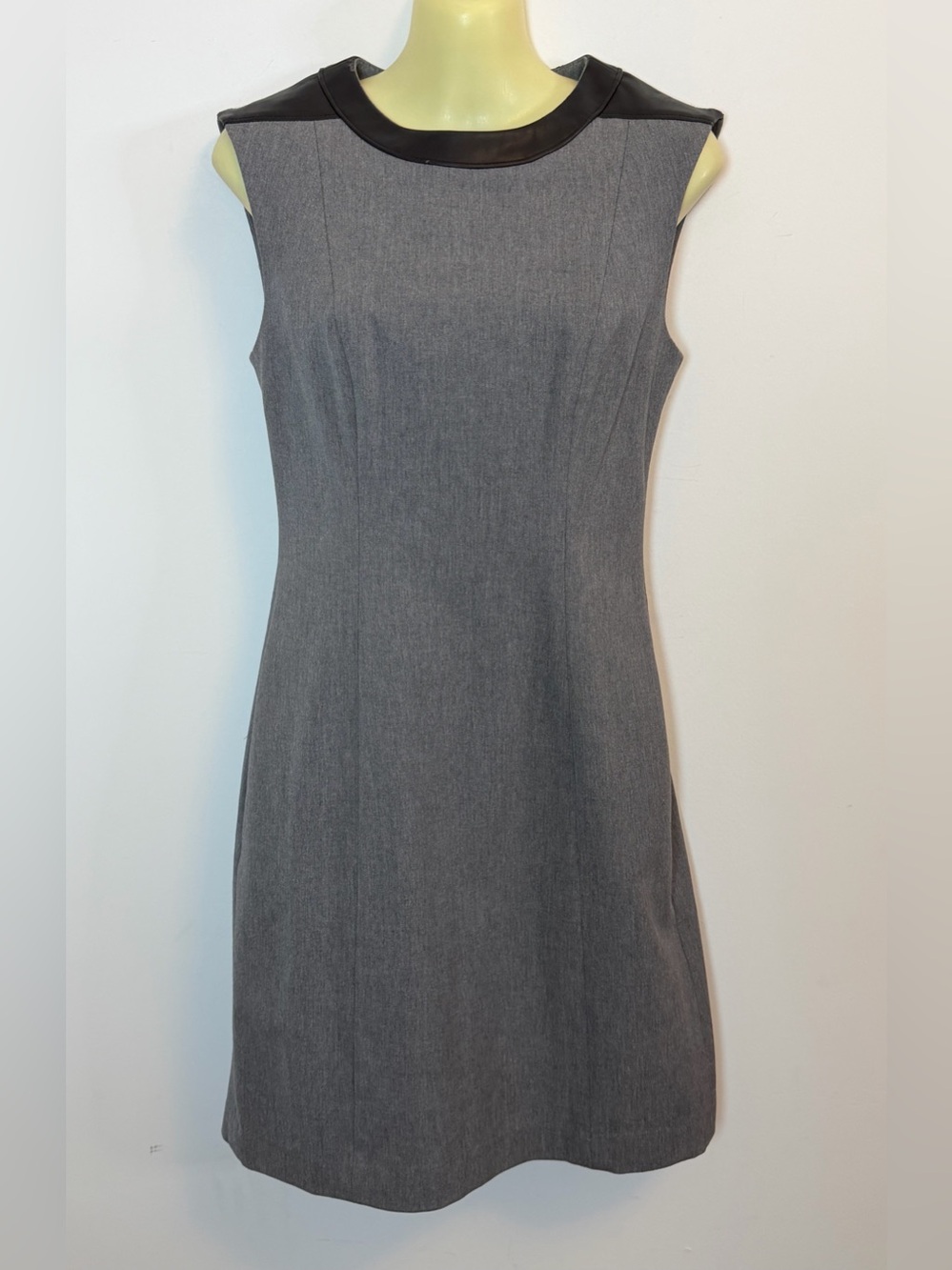 Banana Republic Gray Sheath Dress with Black Trim
